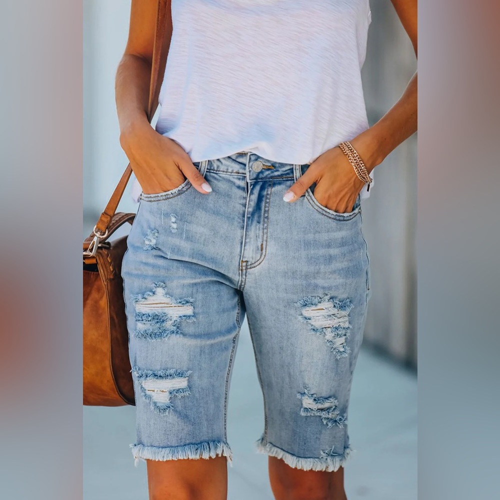 GAP Destroyed Denim Shorts